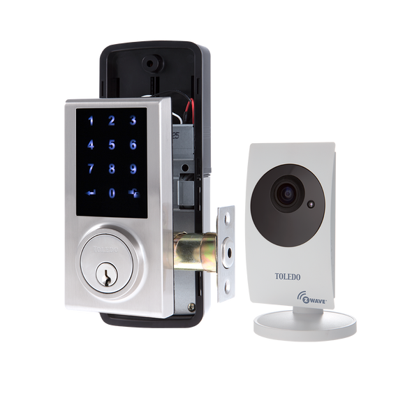 Single Cylinder Electronic Deadbolt / Z- Wave + IP Camera / Wireless C