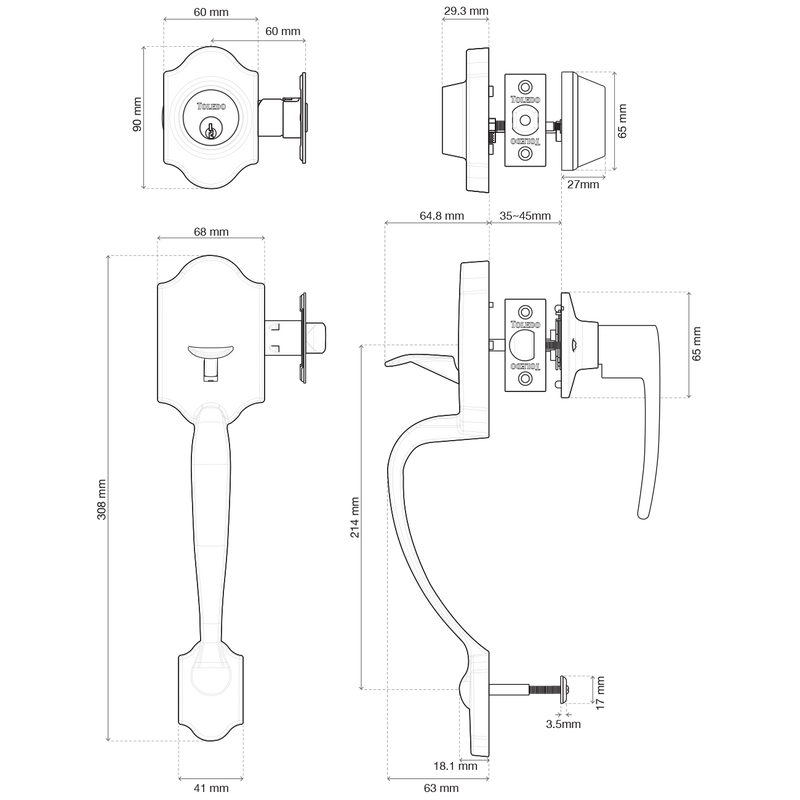 Double Cylinder Handleset / Cordoba / V1601-CO-CA